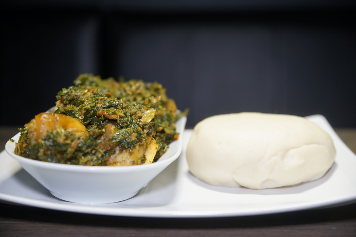 Pounded Yam & Vegetable from Triple A Restaurant & Bar
